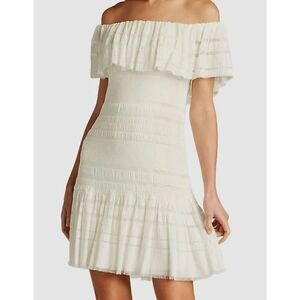 SHO Tonal Stripe Off-the-Shoulder Knit Short Dress Size XS NWT